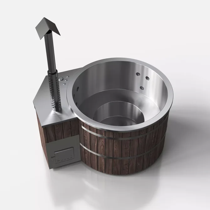 Edelstahlbadewanne mit Holzverkleidung | xspa.at Edelstahlbadewanne mit Holzverkleidung | xspa.at